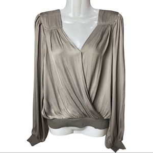 Pants Store | Satin Grey Blouse | Size Small